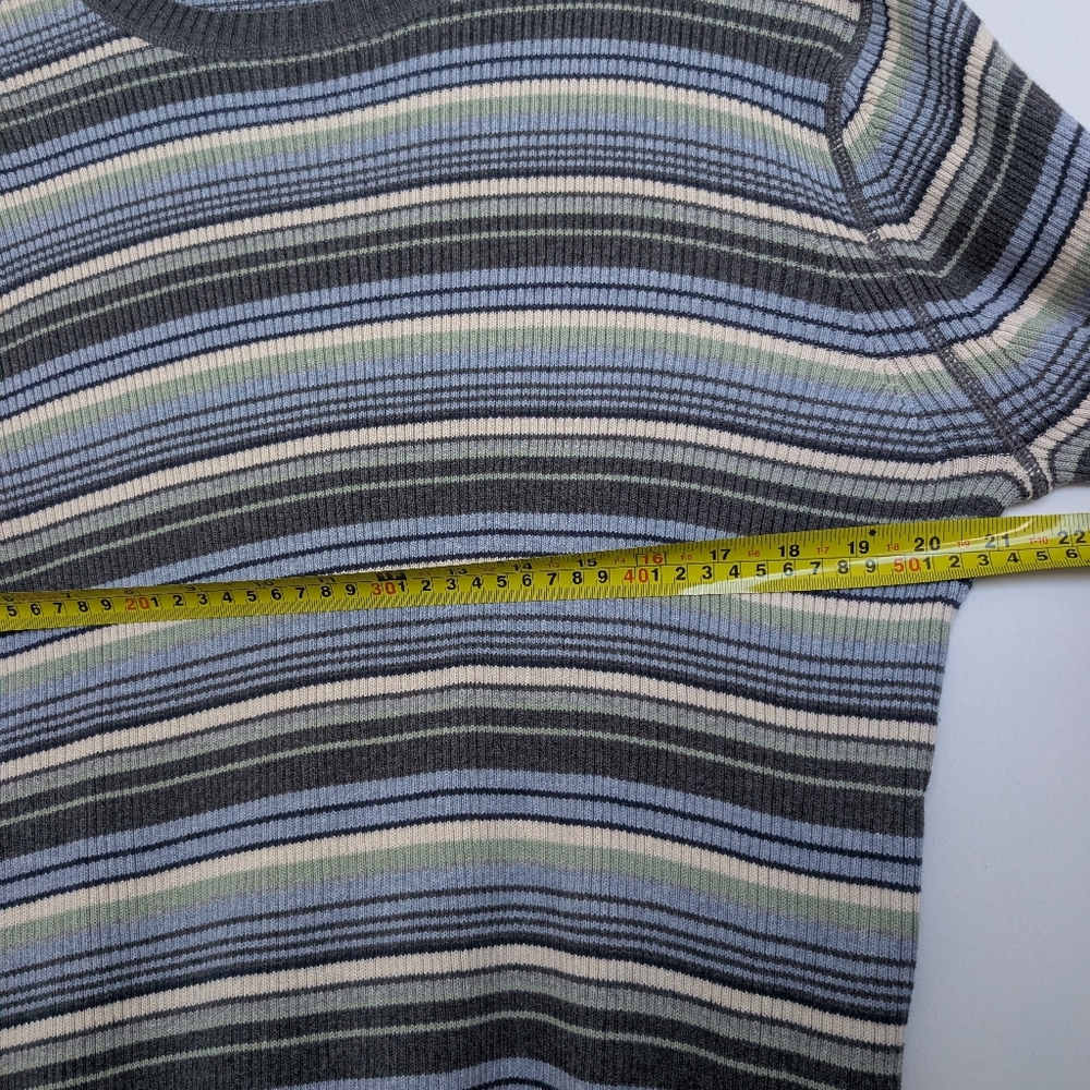 Authentic Y2K Vintage GAP Multicolor Striped Crewneck Sweater Sz L FA01 - Picture 9 of 16